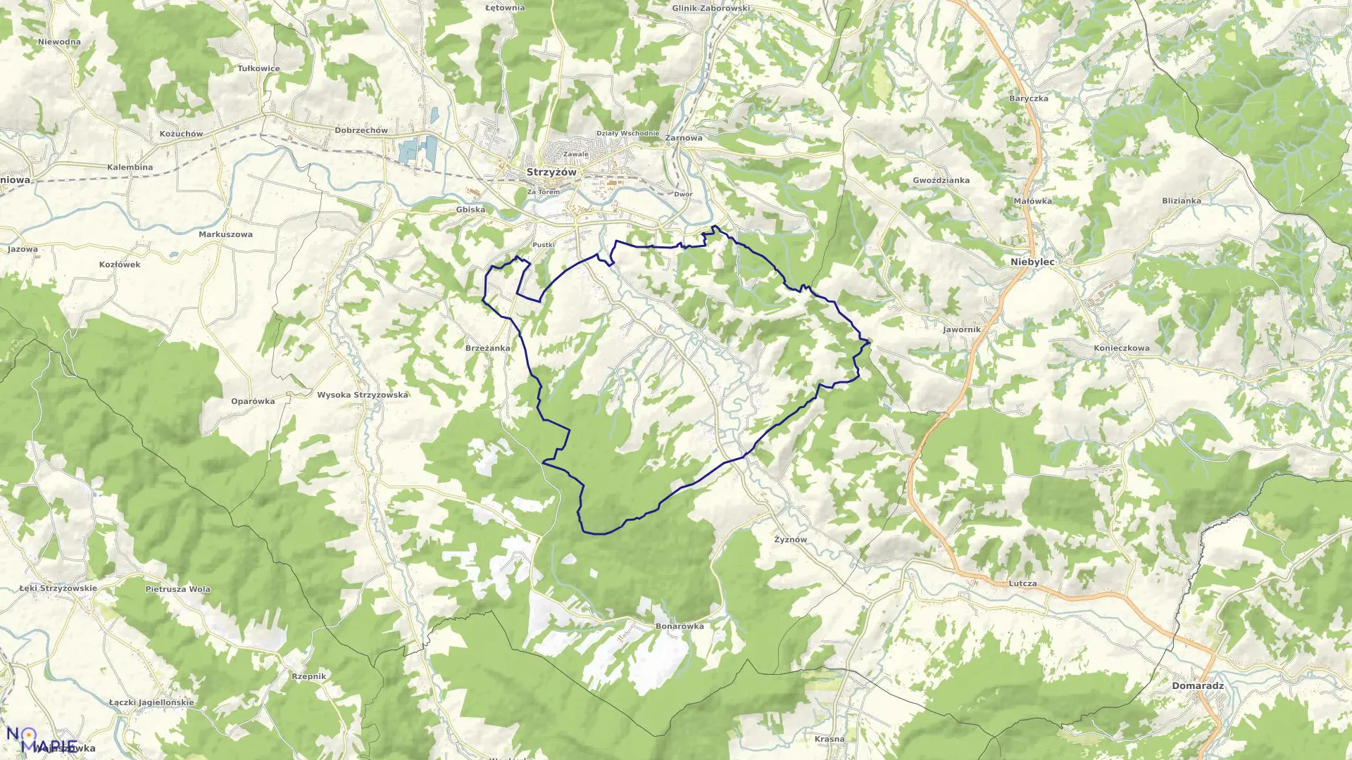 Mapa obrębu GODOWA w gminie Strzyżów