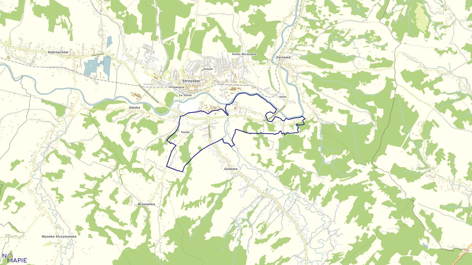 Mapa obrębu STRZYŻÓW OBR.3 w gminie Strzyżów