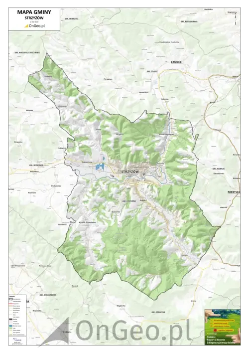 Mapa gminy Strzyżów